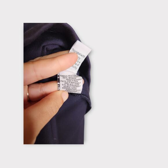 DVF Diane von Furstenberg Womens V-Neck Shift Dress 4 Navy Sleeveless Chic - Picture 6 of 8